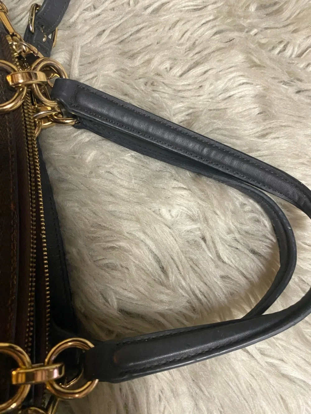 Coach Signature Mini Bennett Satchel Brown Black Gold Hardware Crossbody - Picture 13 of 16